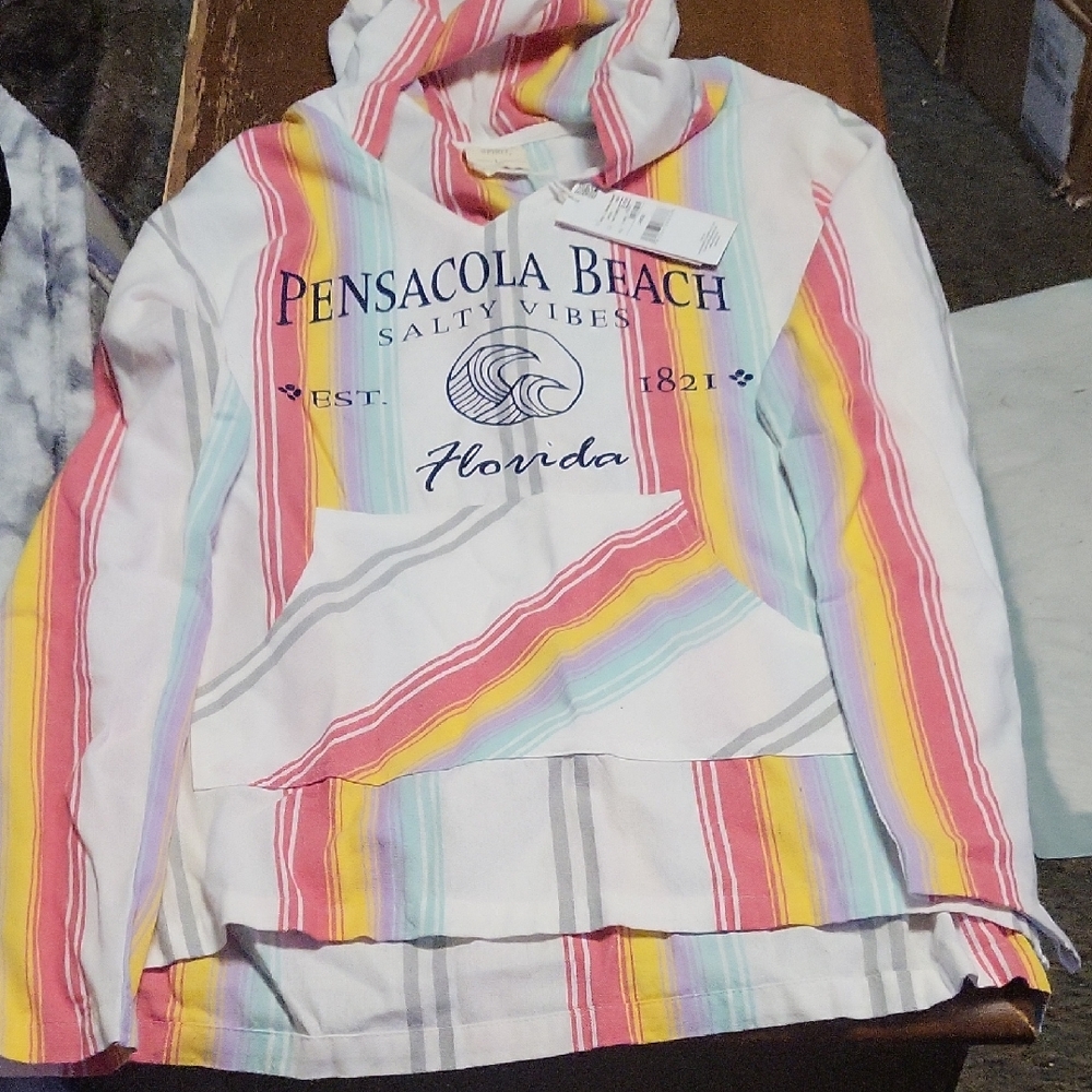 Pensacola Beach Multicolor Striped Hoodie